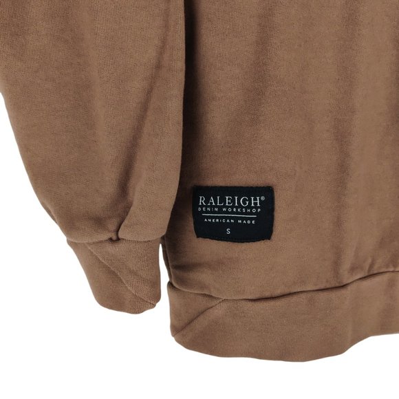 NWT Raleigh Denim Workshop USA Made Raglan Crewneck Sweatshirt in Clove Beige - Picture 2 of 3